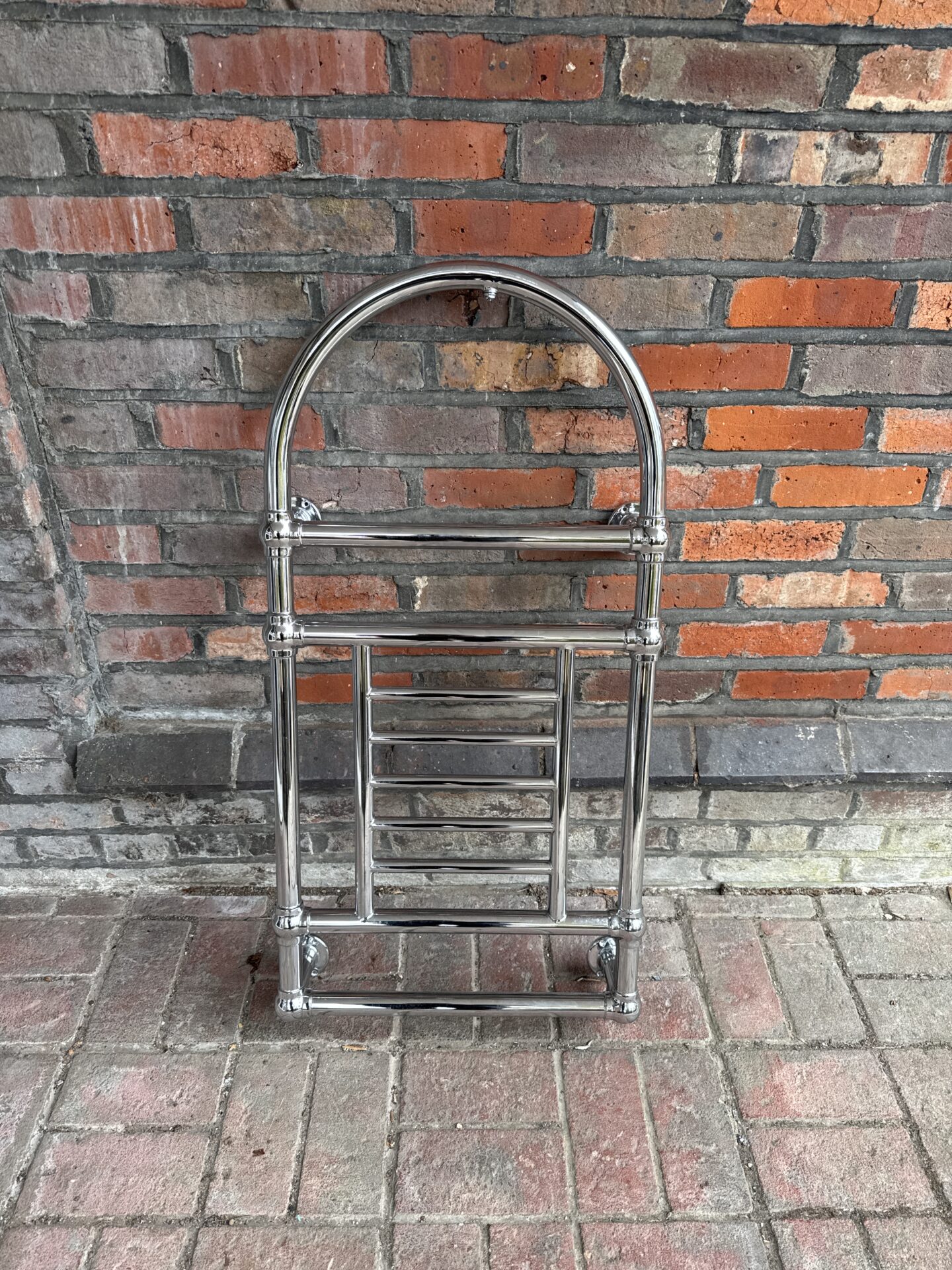 1064 Chrome heated bathroom towel rail – 39” length x 19” width approx
