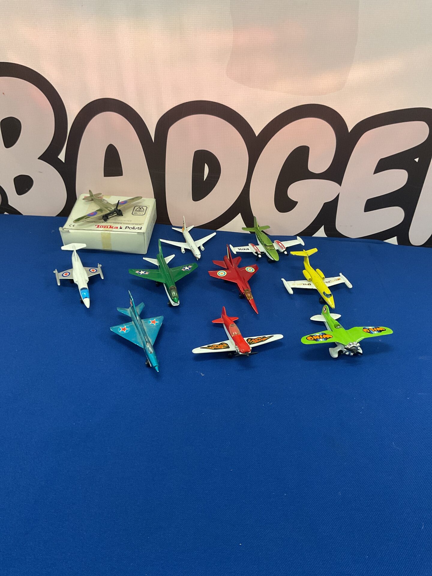 408 Box of diecast planes inc matchbox and hurricane