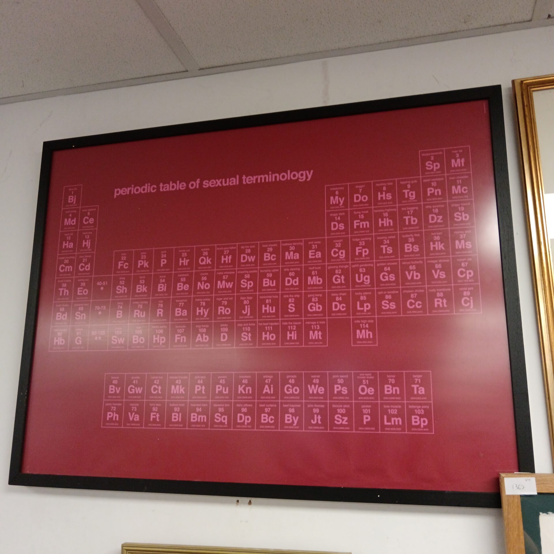 767 Framed periodic table of sexual terminology