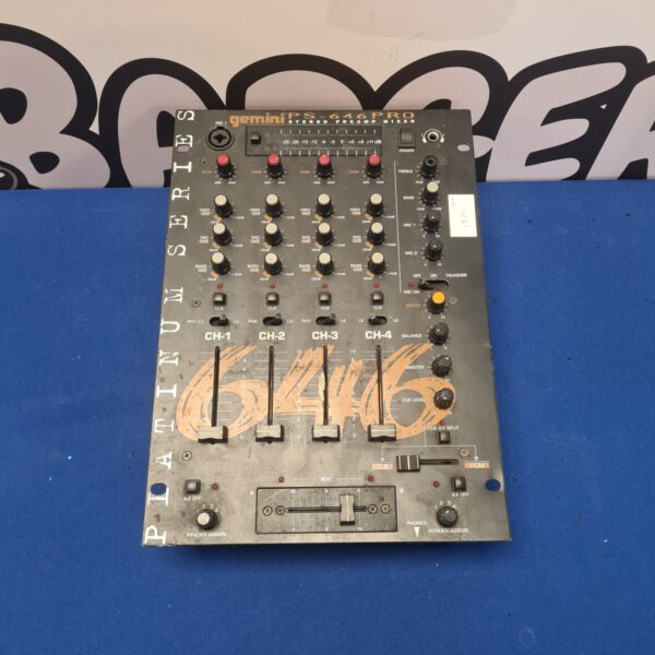 Front view of vintage Gemini PS-646 stereo preamp mixer.