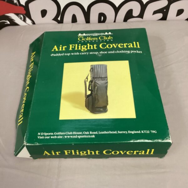 Front view of the Golf Club Collection flight coverall for golf club protection.