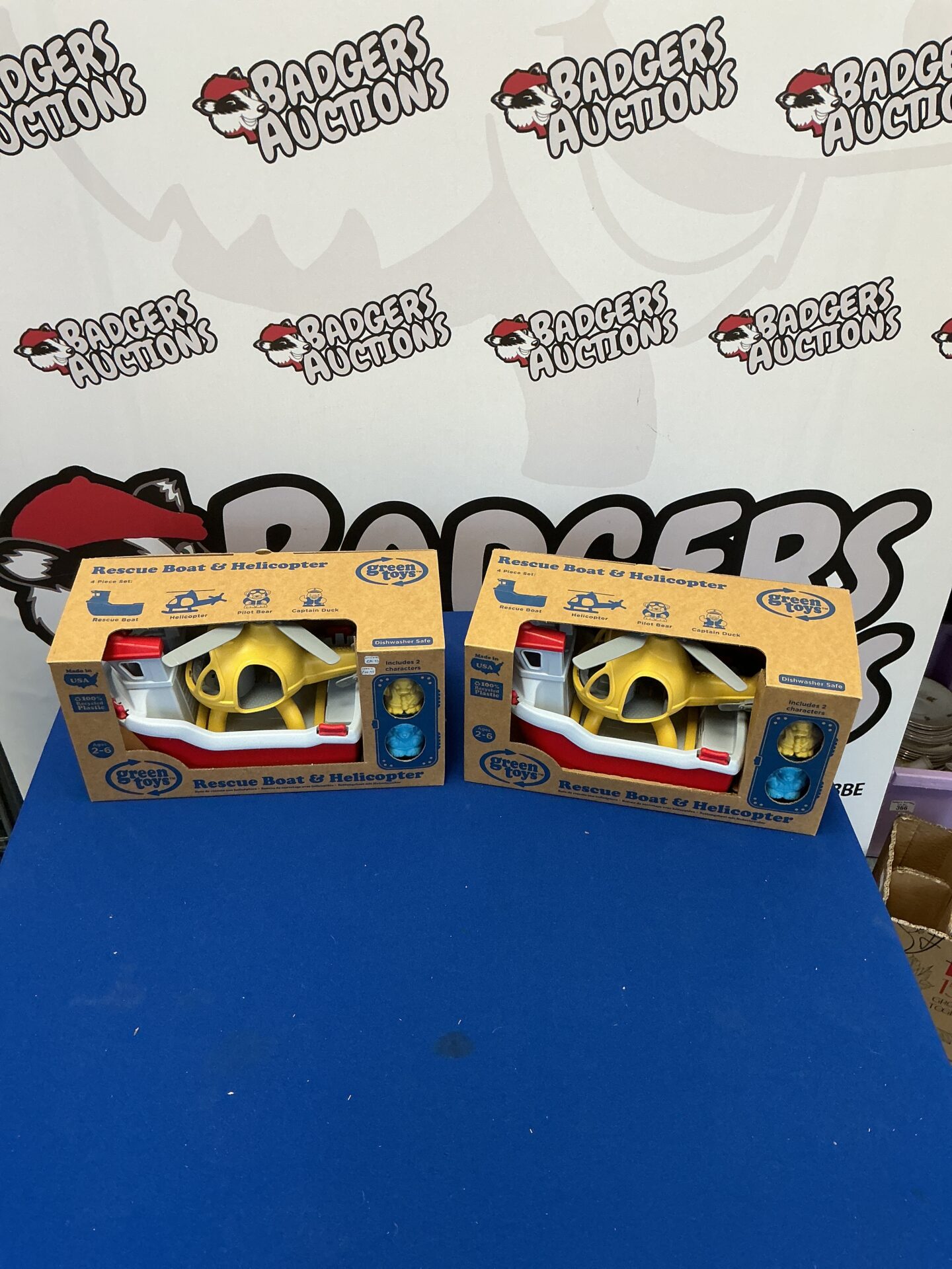 379 Two Green Toys Rescue Boat and Helicopter in boxes