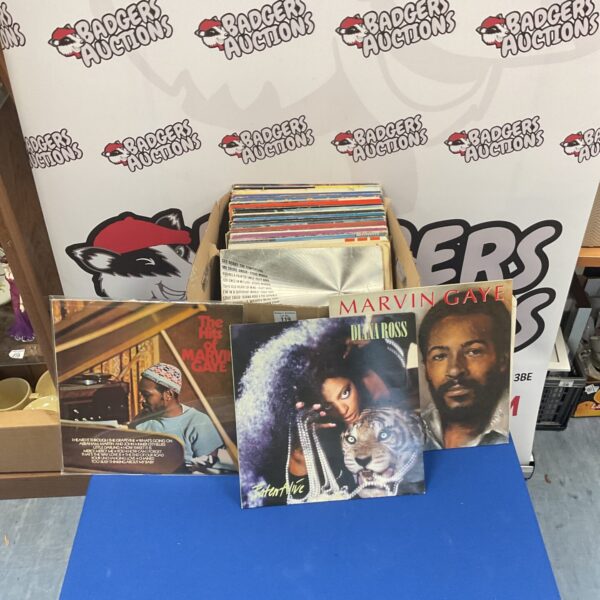 Vintage Motown LP collection with vinyl records from the 1970s.