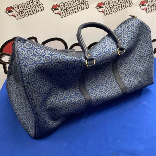 Front view of vintage British Racing Drivers Club holdall.