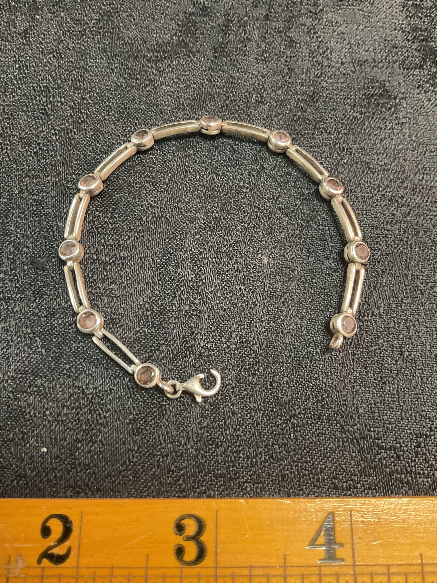 878 925 Silver bracelet set with Smokey crystals