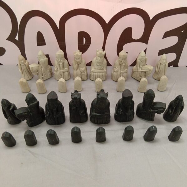 Reproduction Isle of Lewis chess pieces set, medieval Norse chessmen.