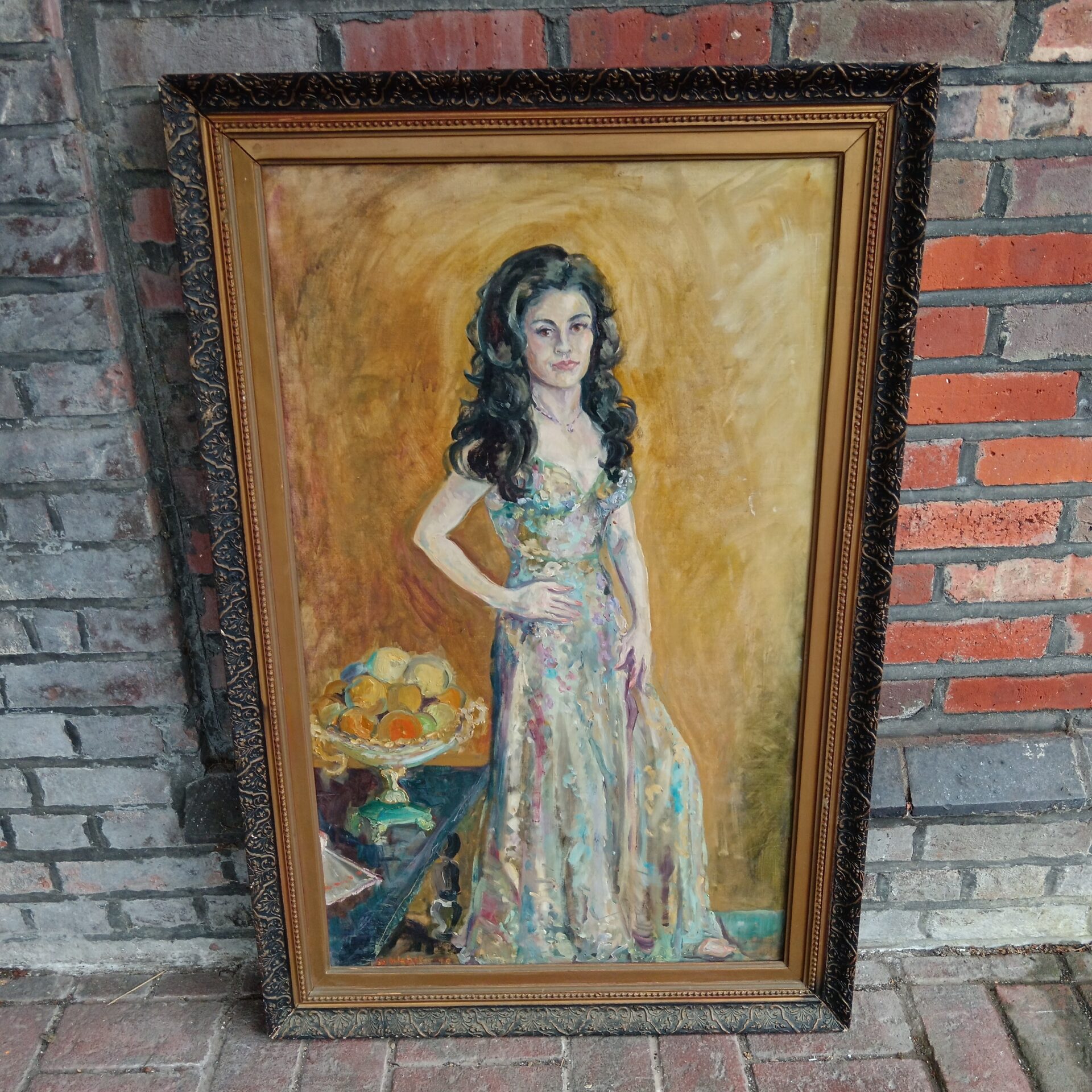 712 Jo webster oil painting portrait titled persian dancer with the mall gallery label on verso