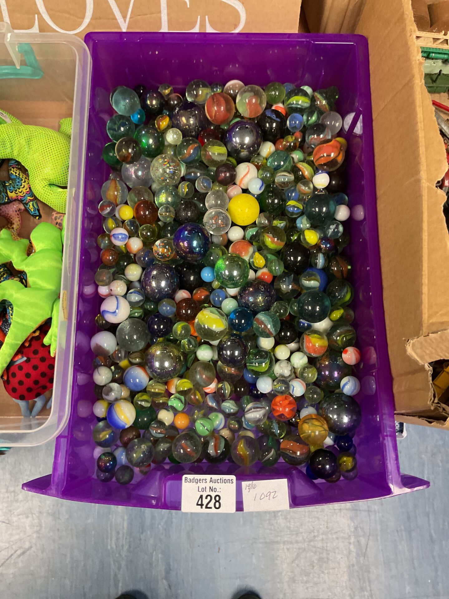 428 Box of mixed marbles