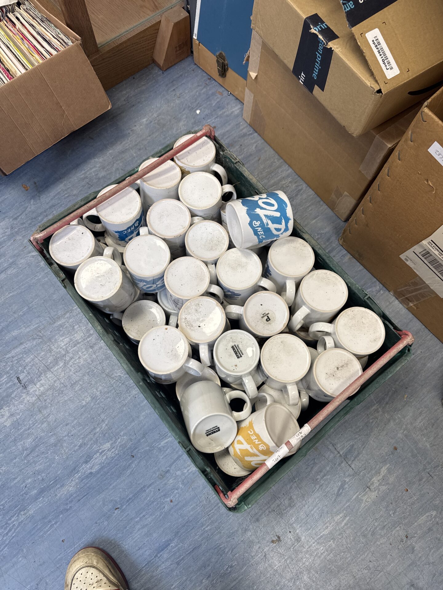 515 Large quantity of bold NEC branded coffee mugs