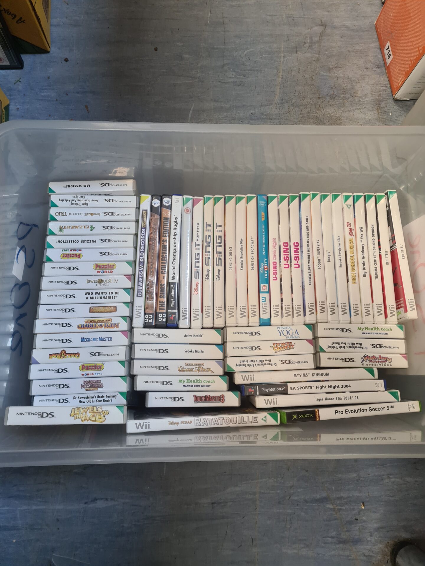 254 Box full of nintendo wii, ds, playstation and xbox games