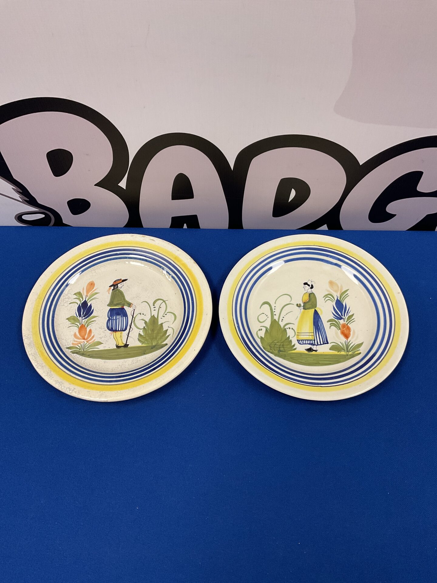 014 Two signed henriot quimper plates