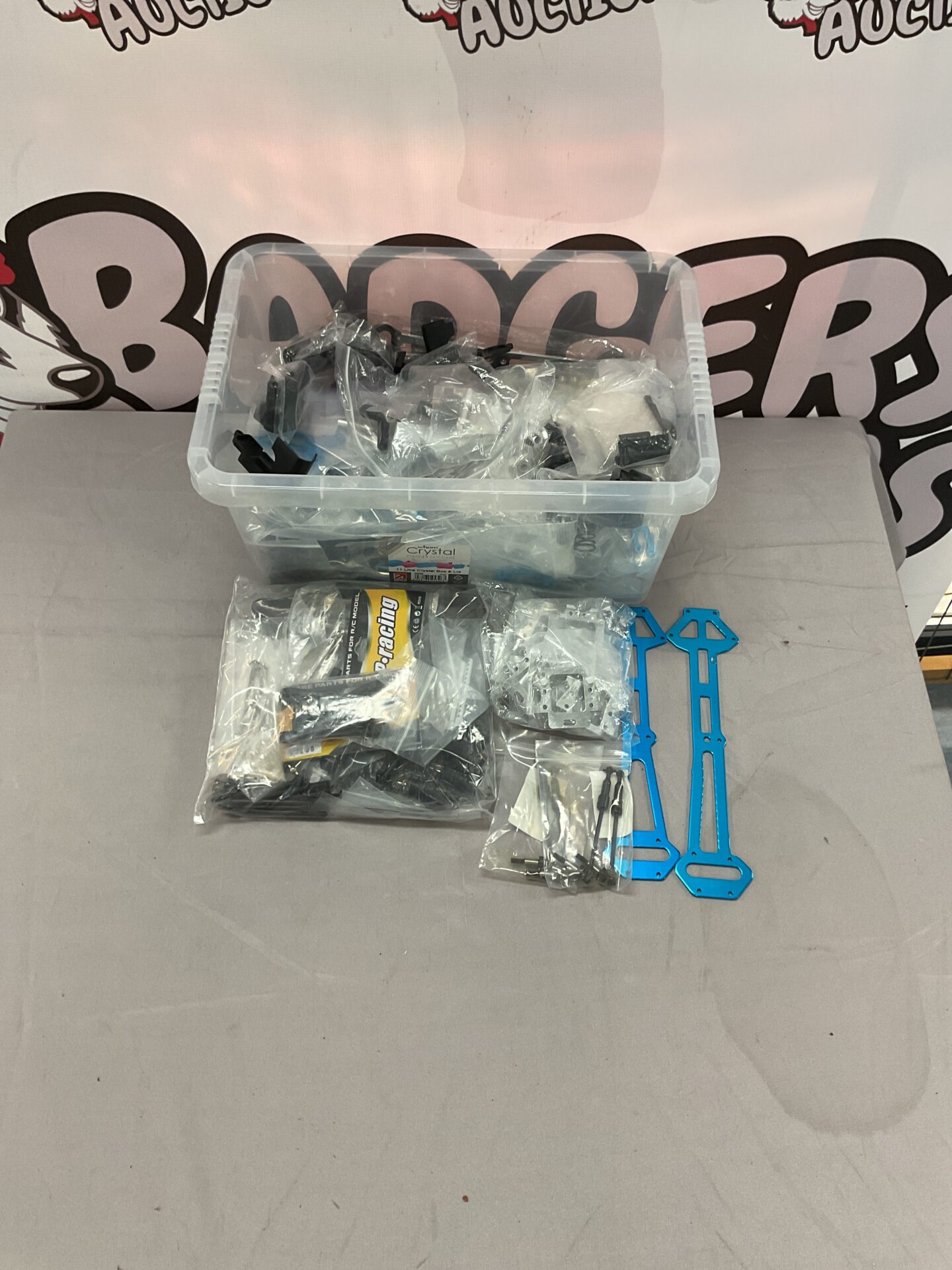 381 Box of model rc parts and accessories