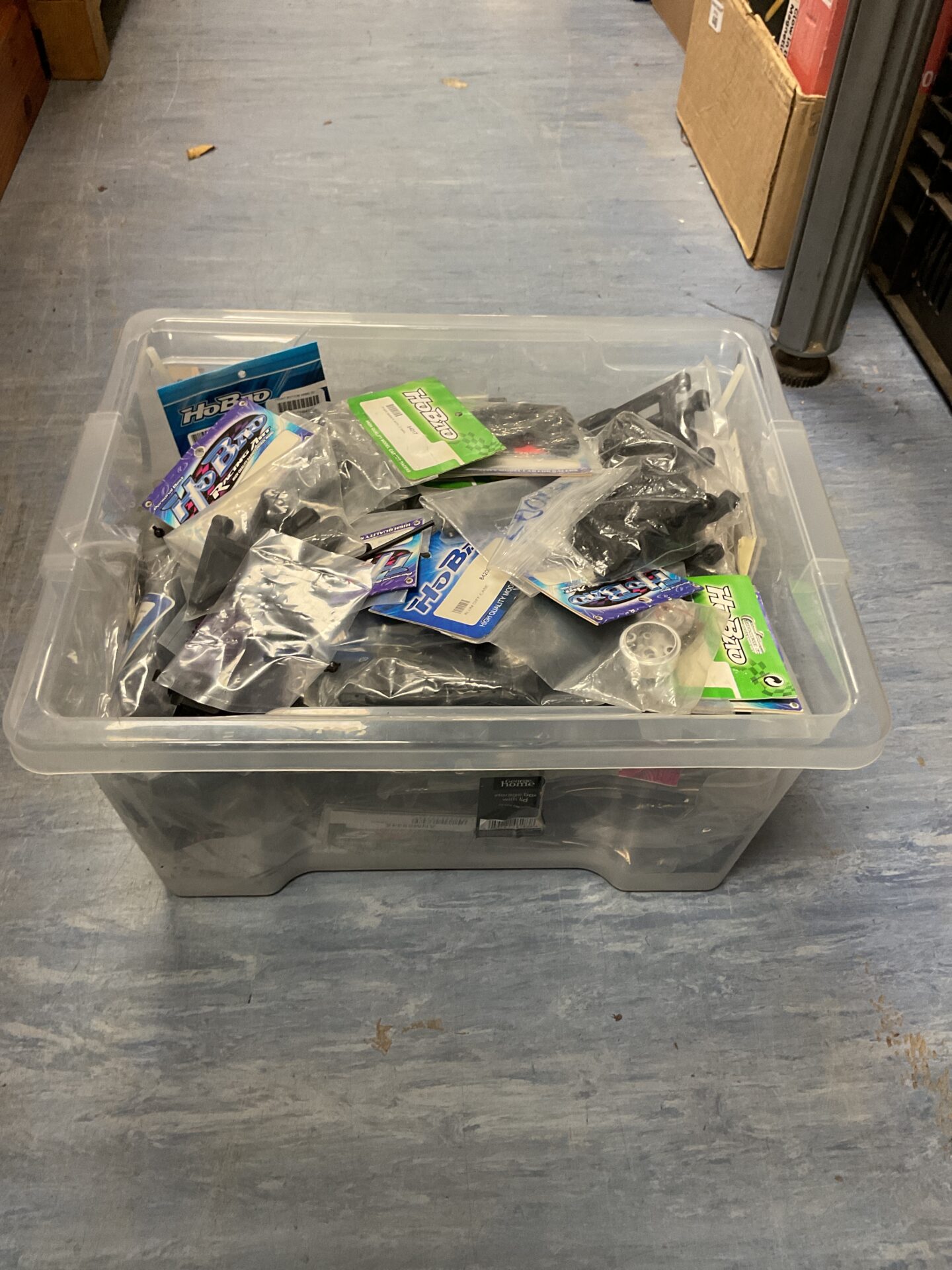 437 Box full of mixed model rc parts and accessories
