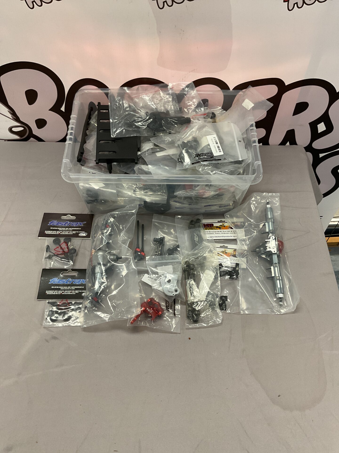 340 Box of mixed model rc parts and accessories