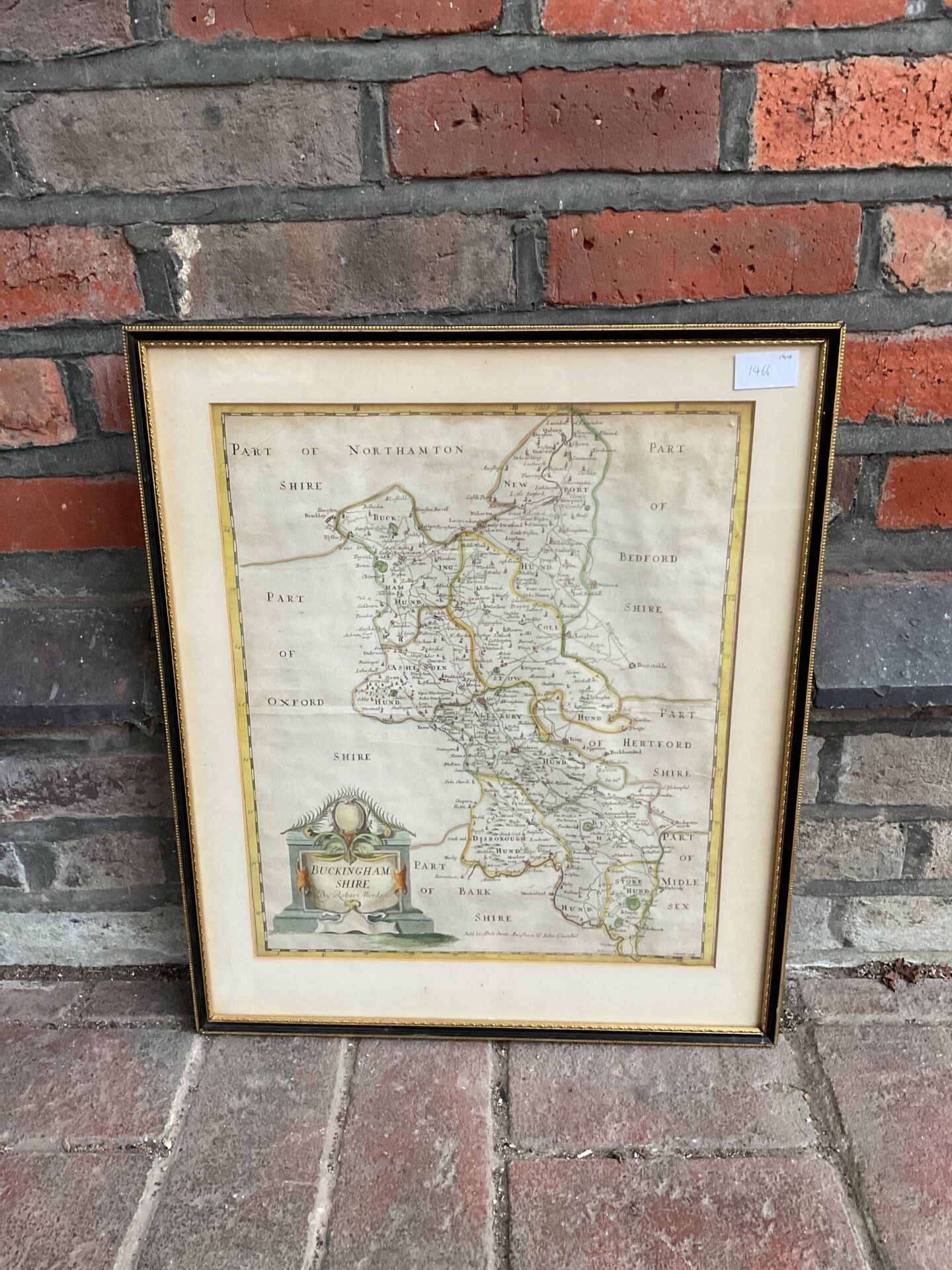 097 1695 1st edition robert morden hand coloured map of Buckinghamshire