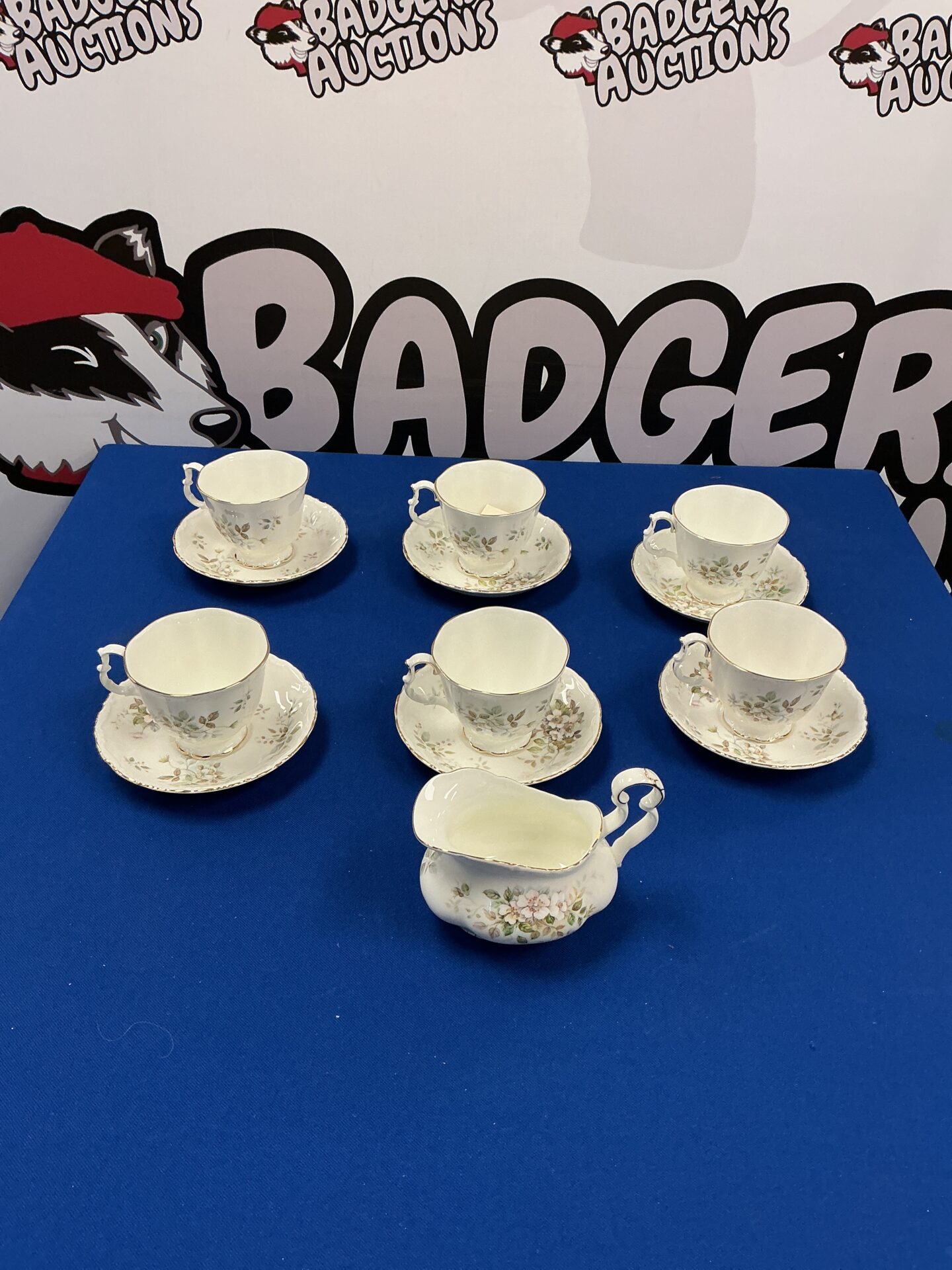 296 Royal Albert Howarth Bone China Tea Cups and Sauces