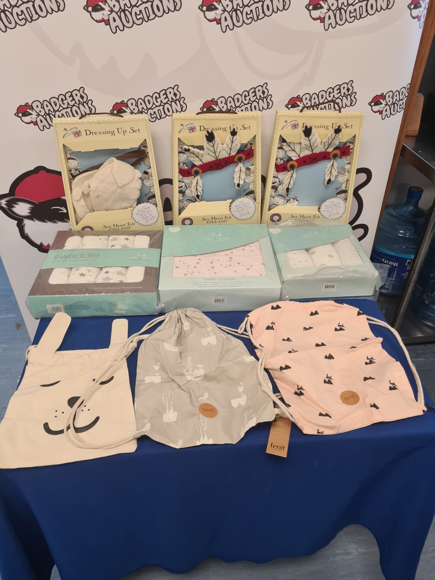 442 Selection Of Mixed Designer Items Inc Ferm Childrens Bags, aden + anais swaddles and sew heart felt dressing up sets
