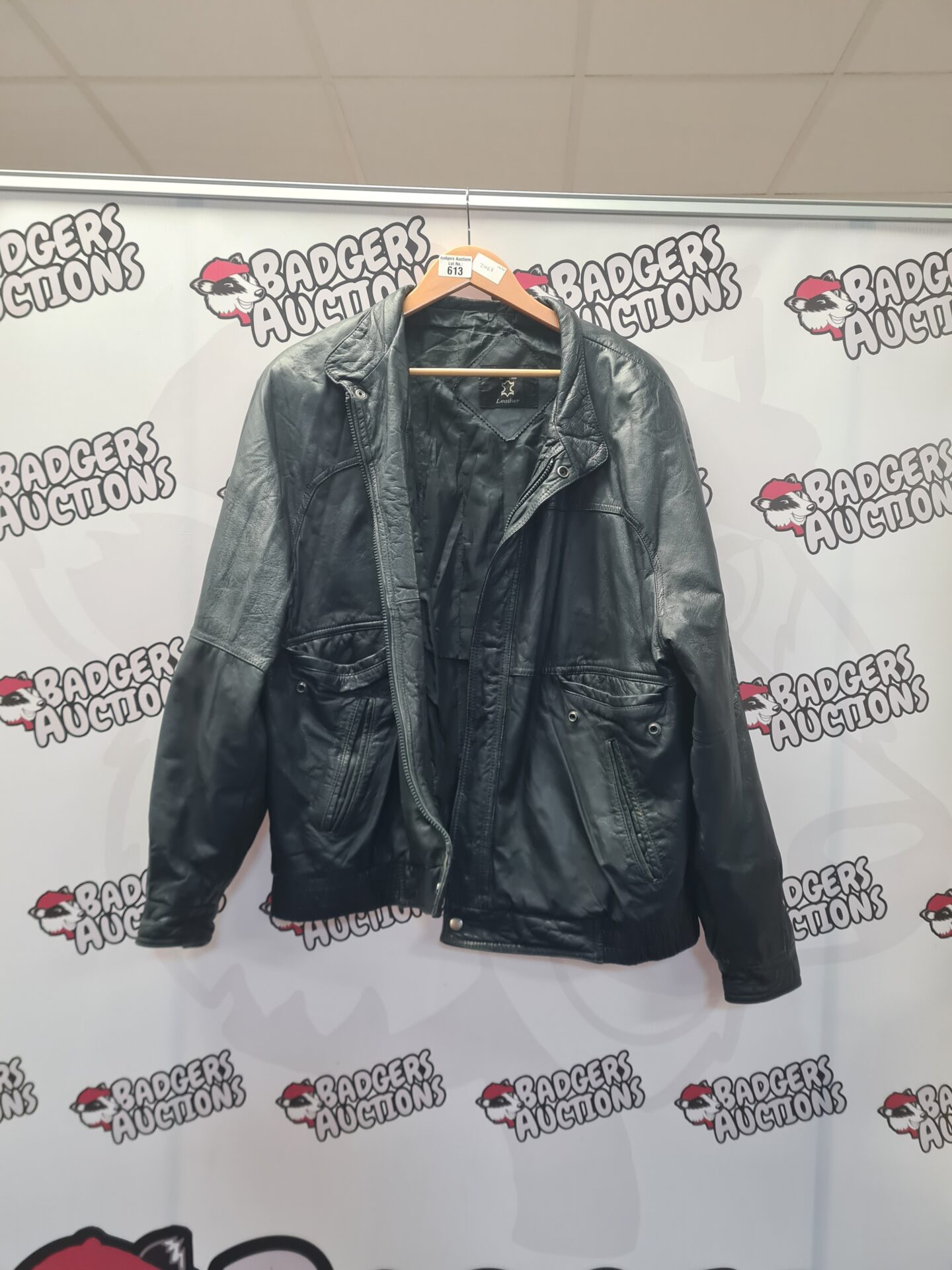 613 St micheal leather jacket size large