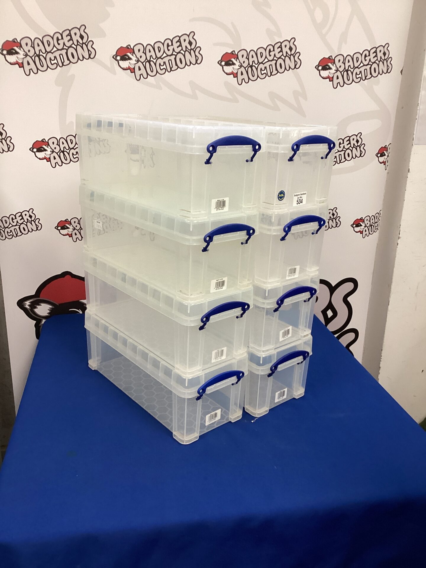 534 Eight 6.5ltr storage boxes with lids from the really useful products ltd