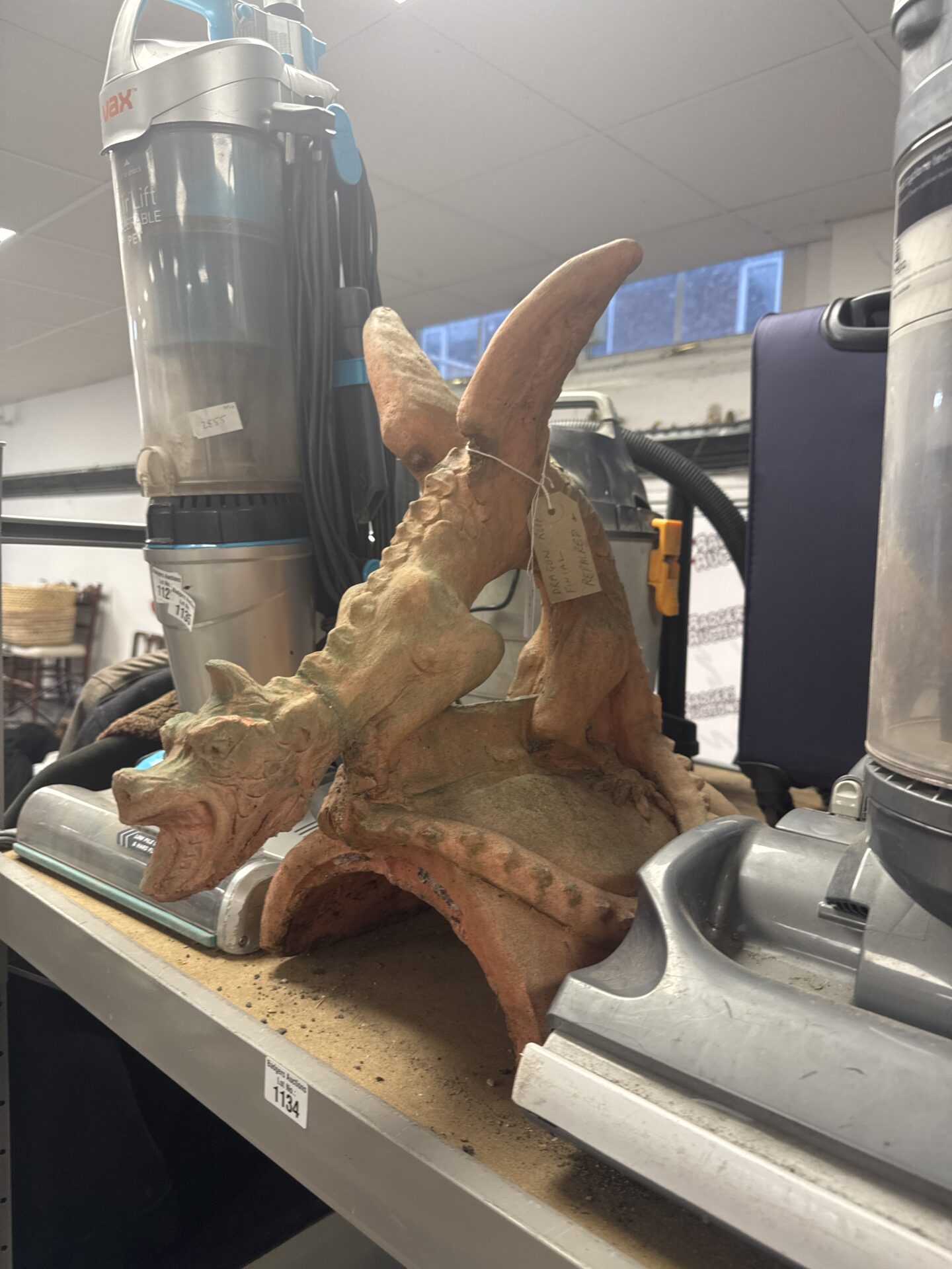 1134 Vintage terracotta dragon roof finial – head has been repaired