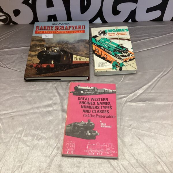 Vintage train books collection featuring "Barry Scrapyard" on the cover.