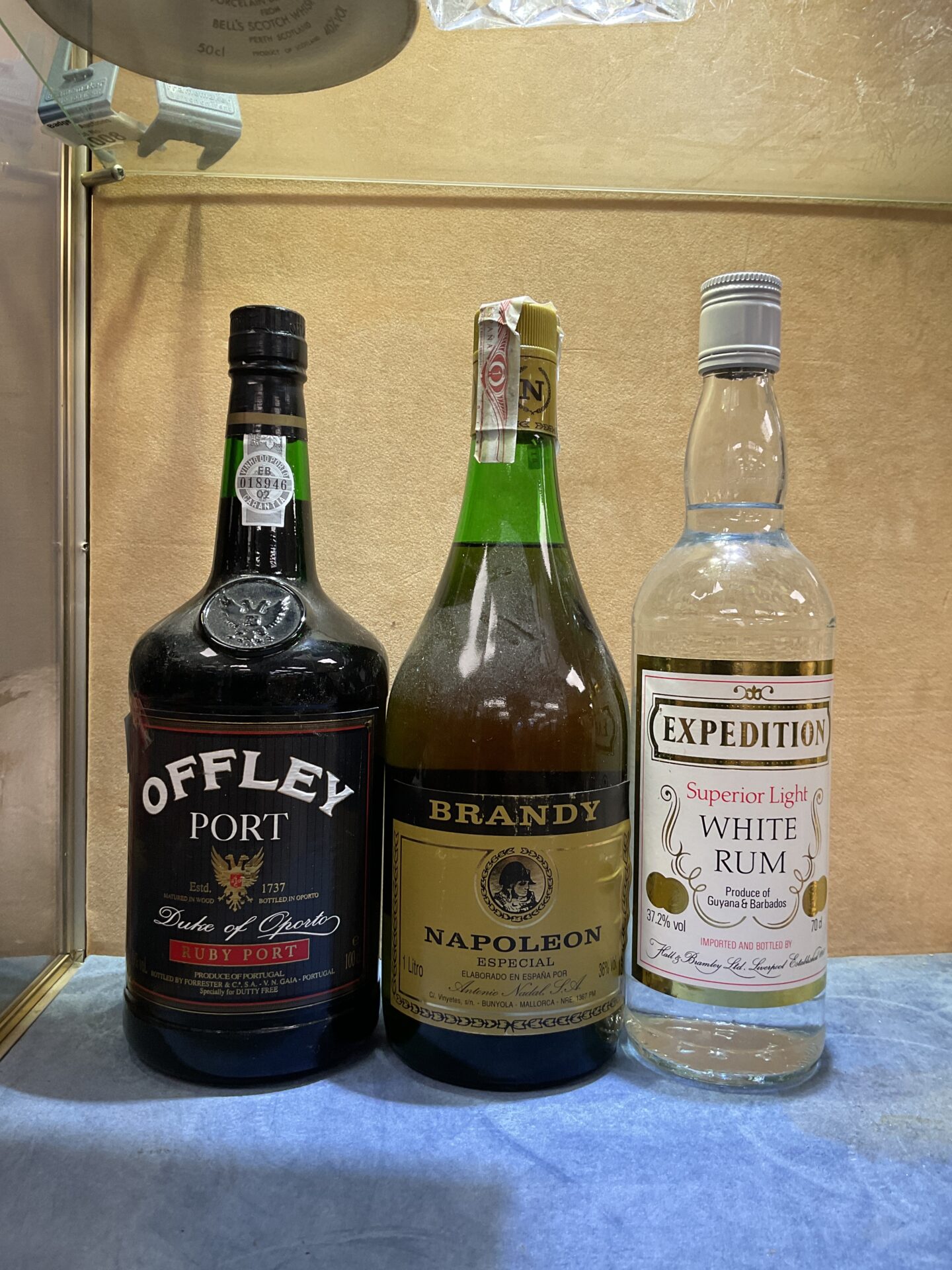 1042 Bottle of Offley Ruby Port ,Napoleon Brandy and Expedition White Rum