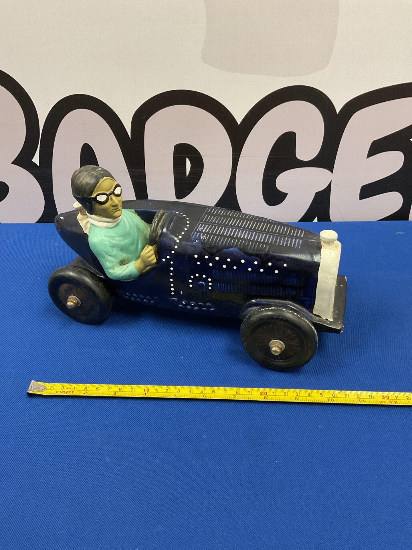 021 Vintage Pottery Bugatti Racing Car Ornament – Collectible Automobilia