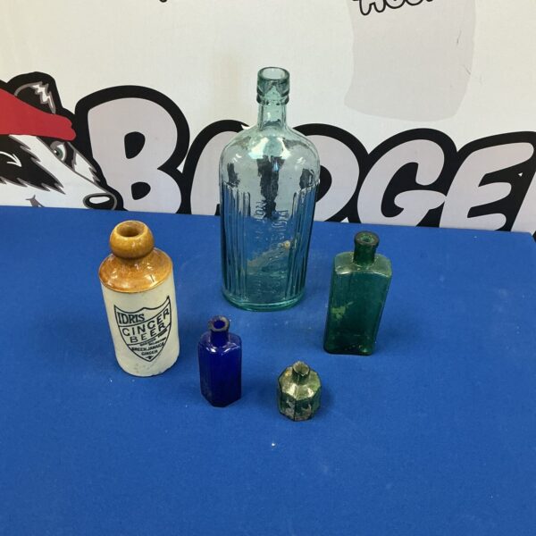 Antique cobalt blue glass bottle, a vintage collectible.