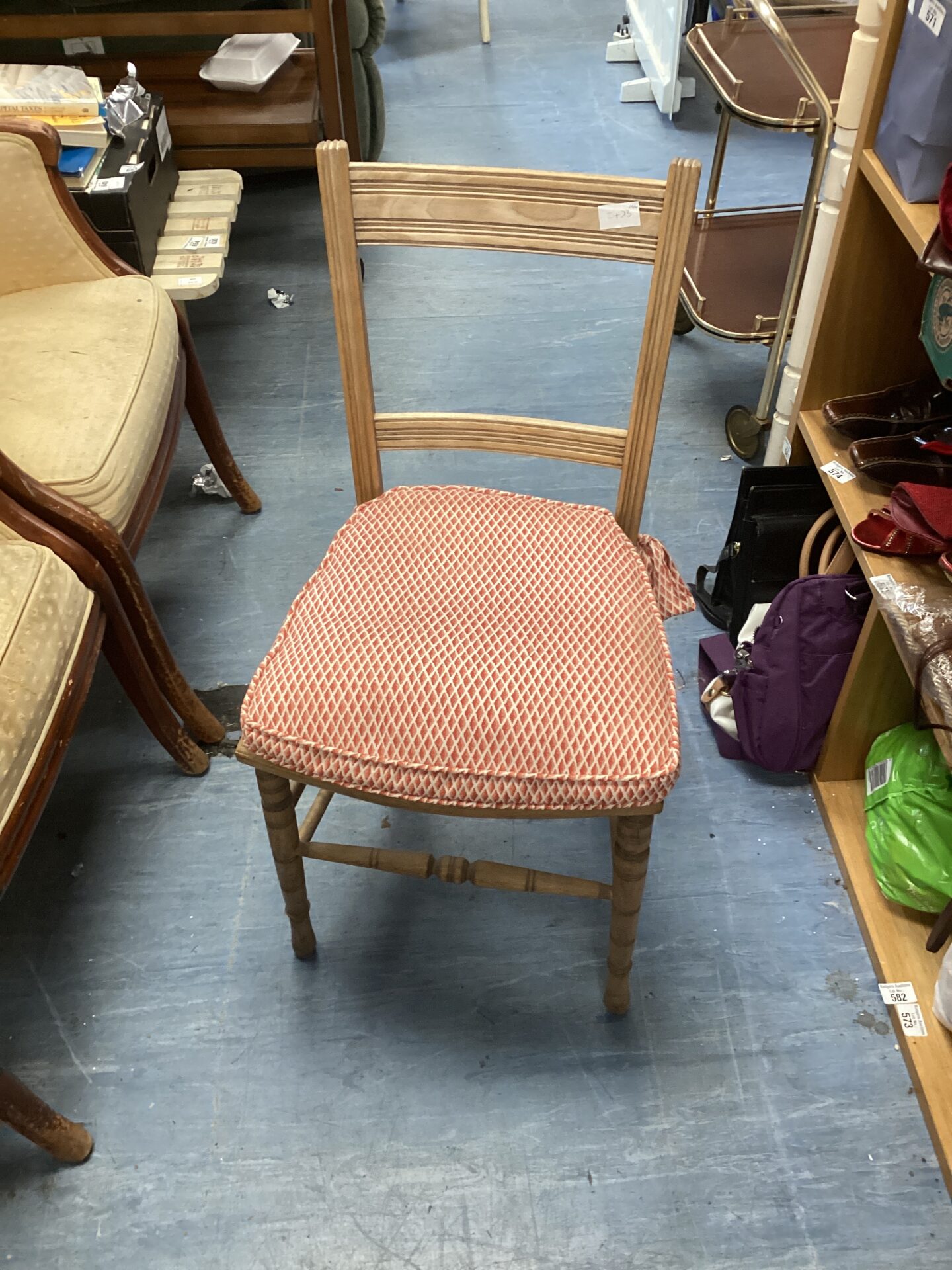 677 vintage spindle legged ladder back chair