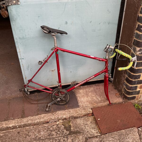 Vintage Tange Western Flyer bike frame in used condition.