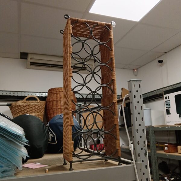 Rattan style wine bottle rack