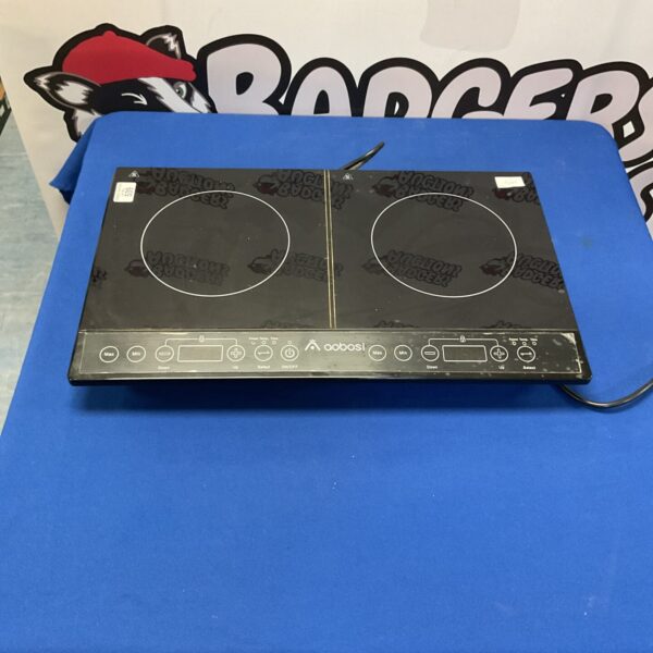 Black Aobosi double induction hob for portable cooking.