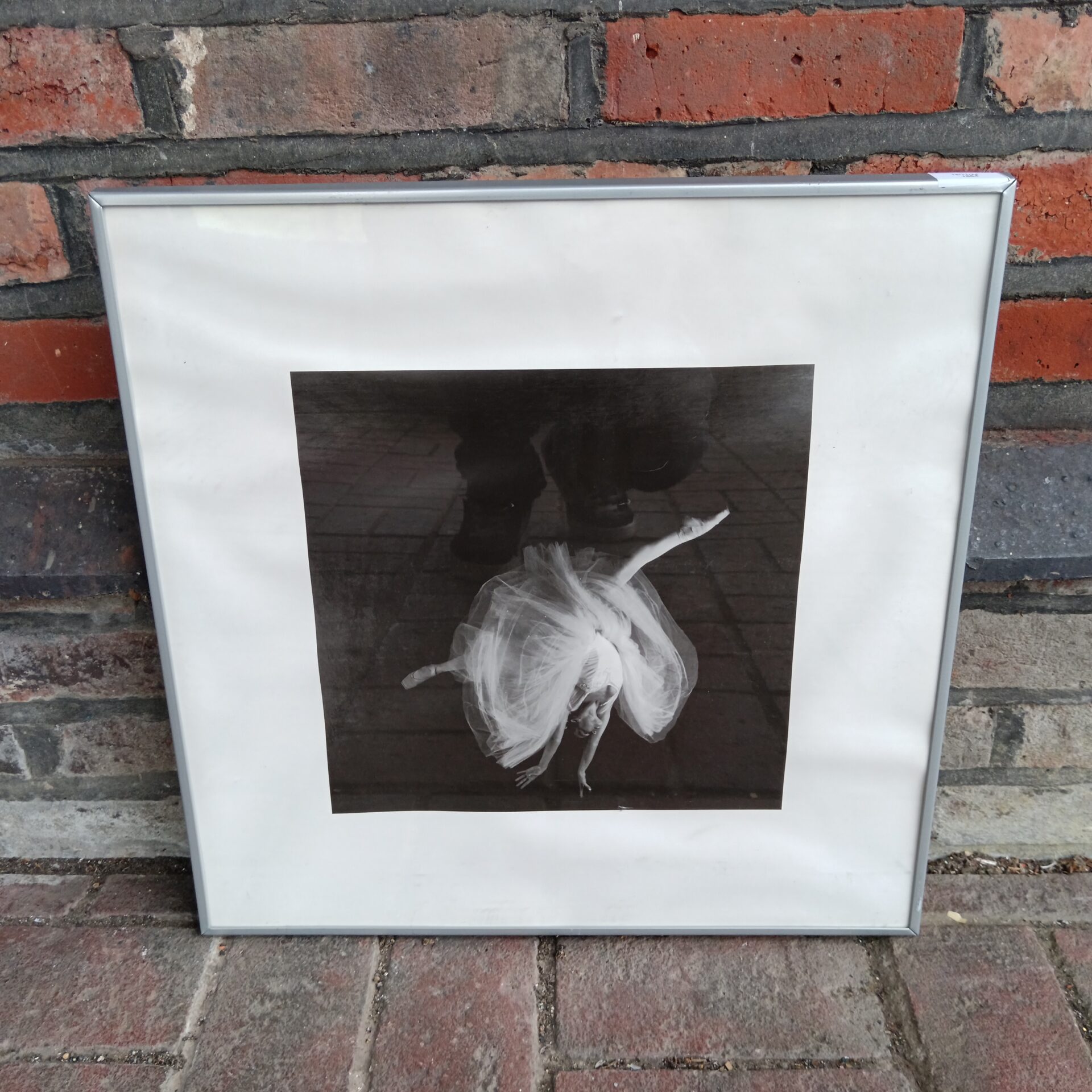 830 Framed black & white photo print of a ballerina