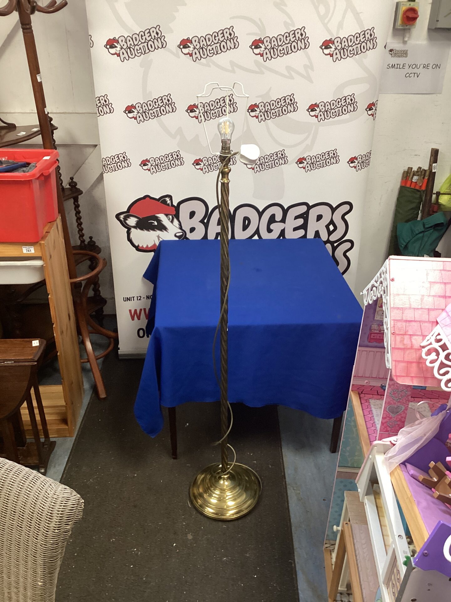 753 Barley twist brass standard lamp