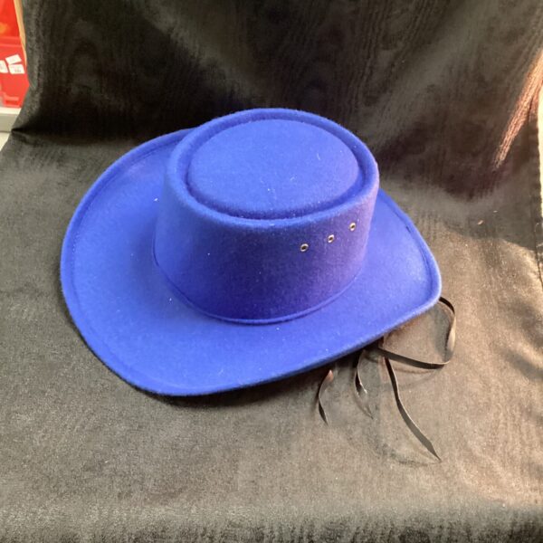 Blue cowboy hat by Western Express, vintage Western style.