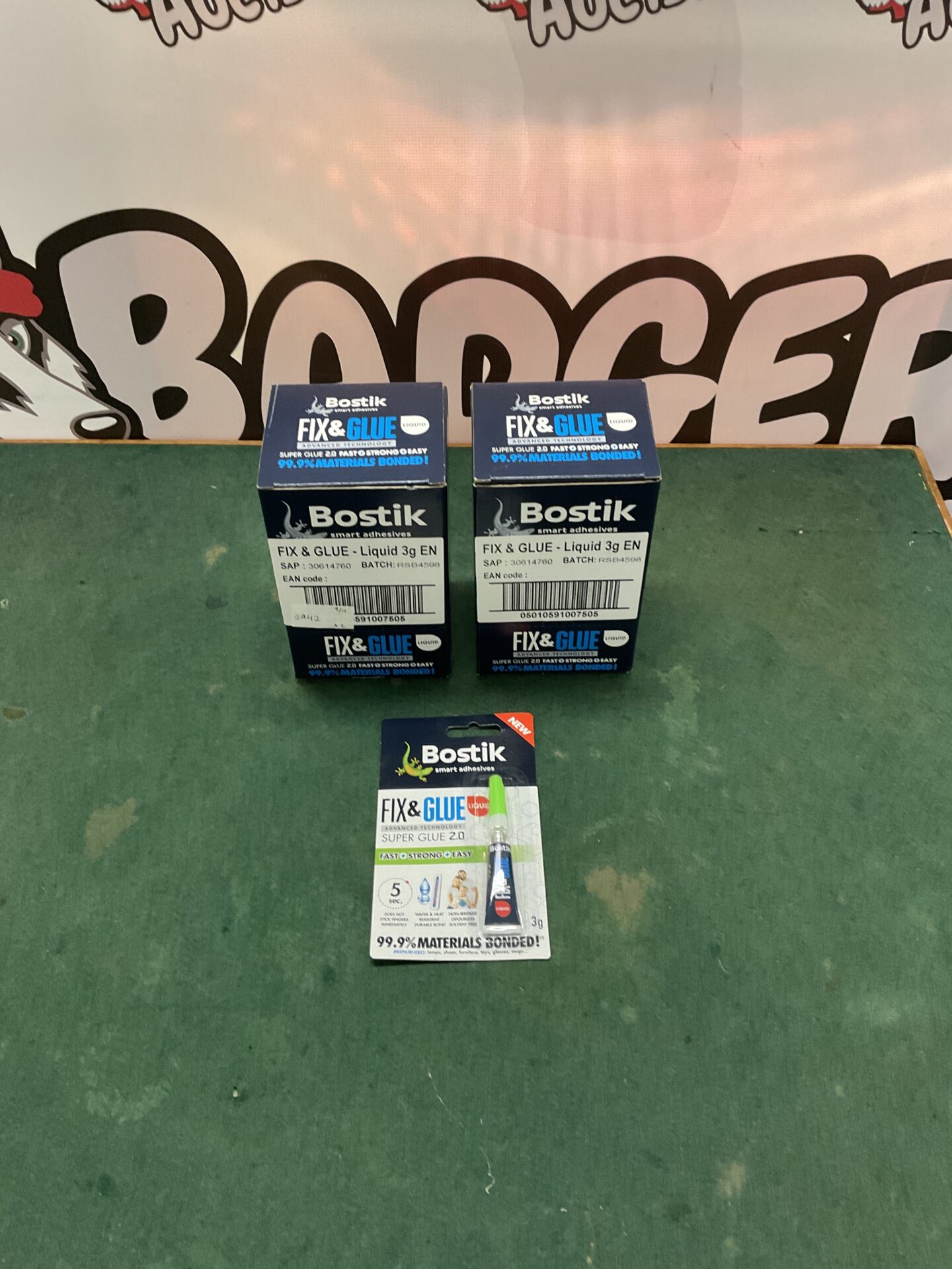 1147 Two boxes of bostik fix & glue 3g tubes of superglue