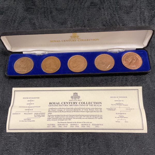 British royal coin collection featuring Victorian and Edwardian coins.