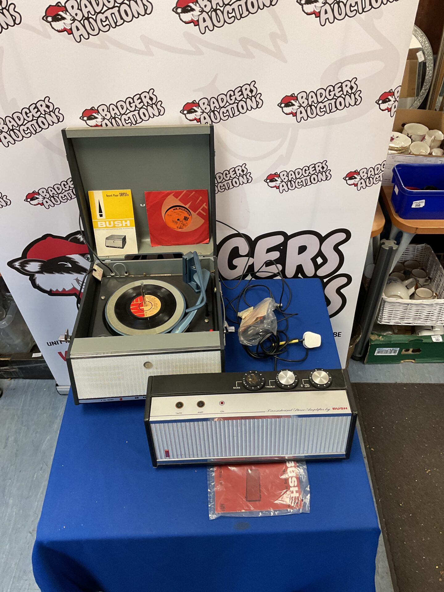 117 Bush SRP31D record player and AU51 transistorised stereo amplifier