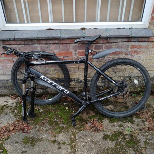 Carrera Vengeance mountain bike awaiting restoration project.