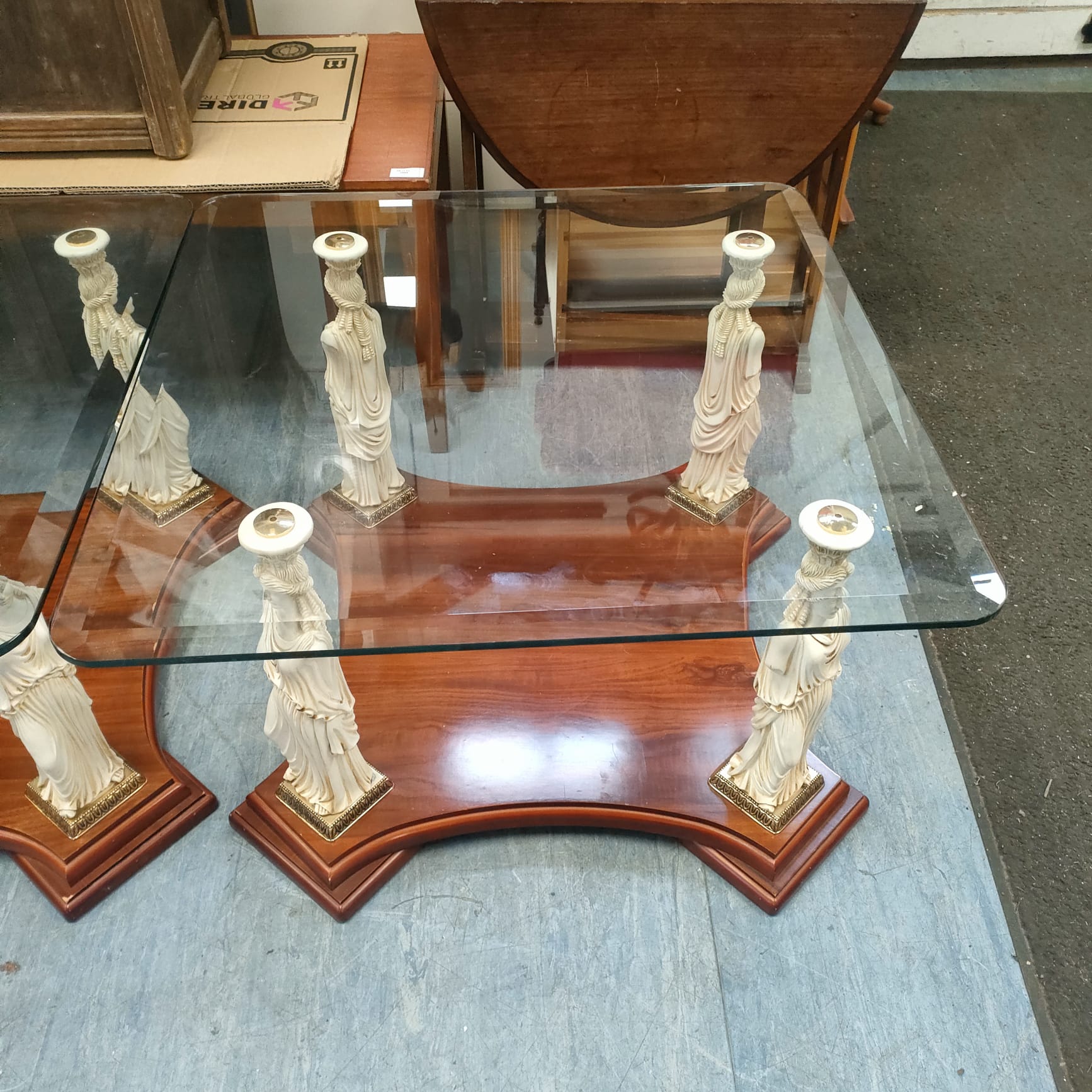 684 pair of caryatid acropolis tables