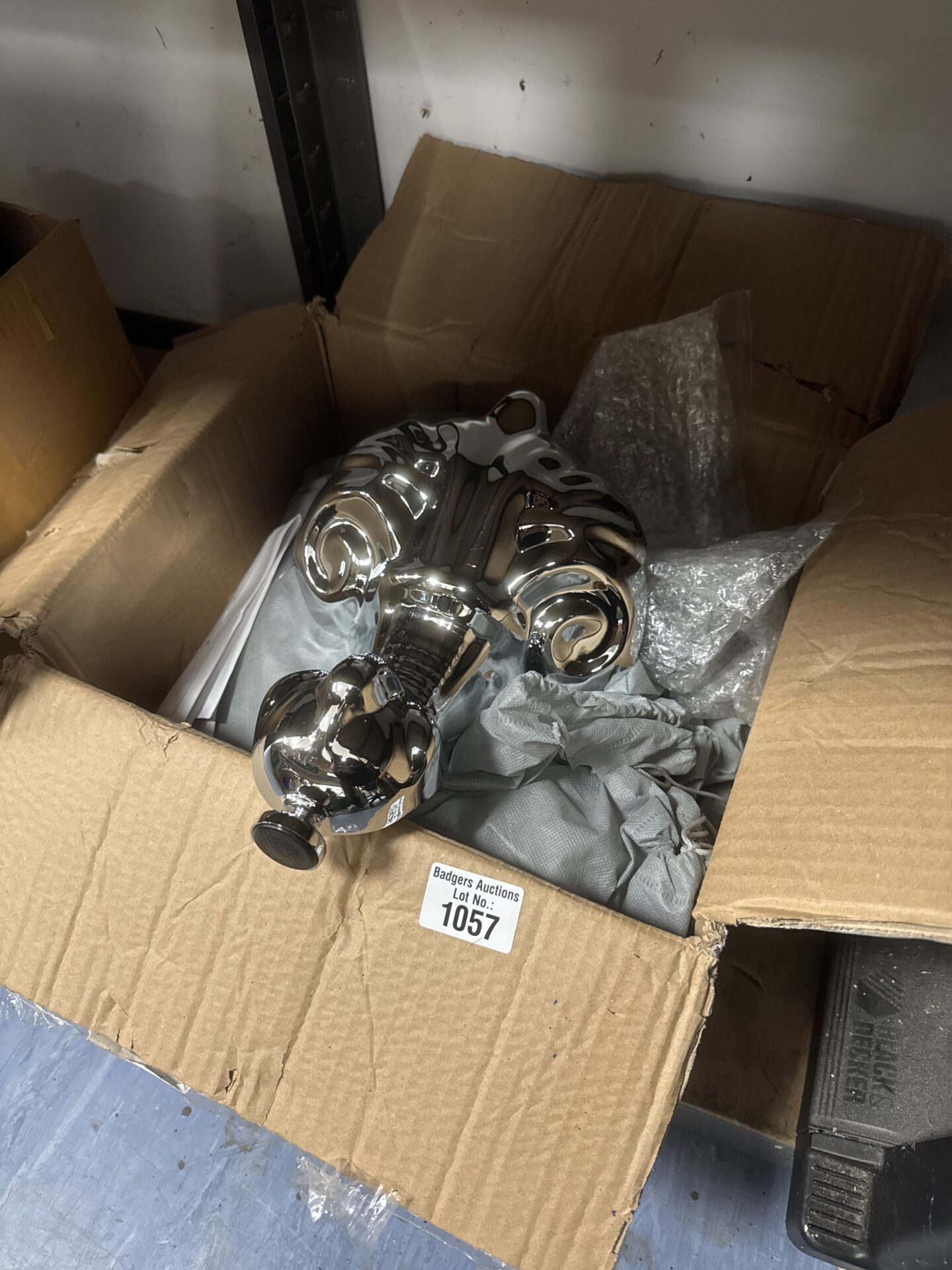1057 Set of four new chrome ornate bath feet