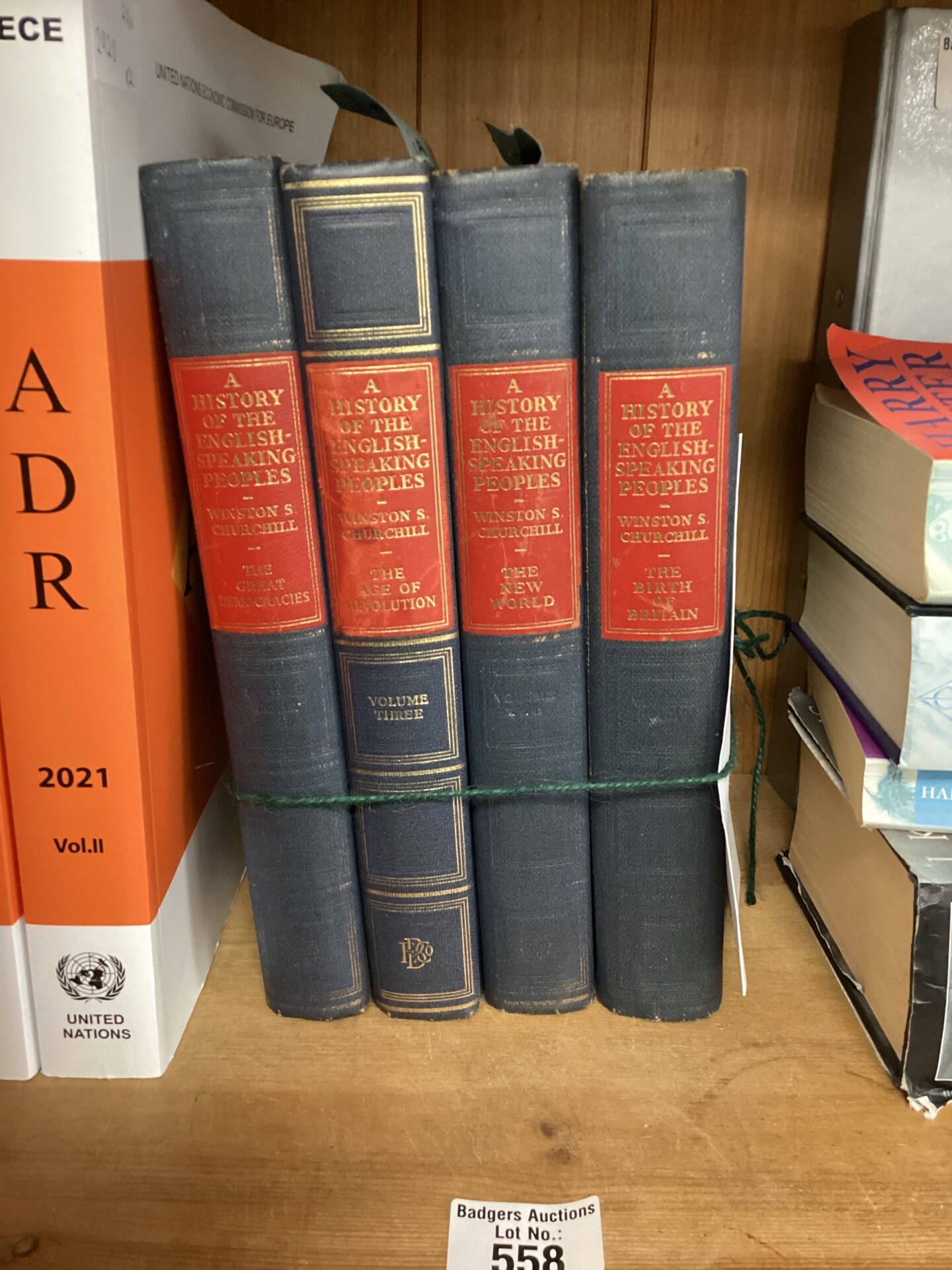 558 Volumes 1 to 4 of a history of the English speaking people’s Churchill chartwell edition
