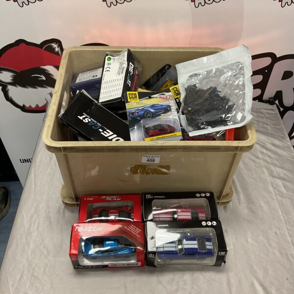 Diecast supercar lot with Batmobile pack for collectors.