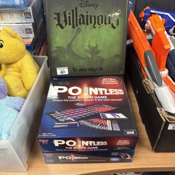 Disney Villainous board game lot with two Pointless games.