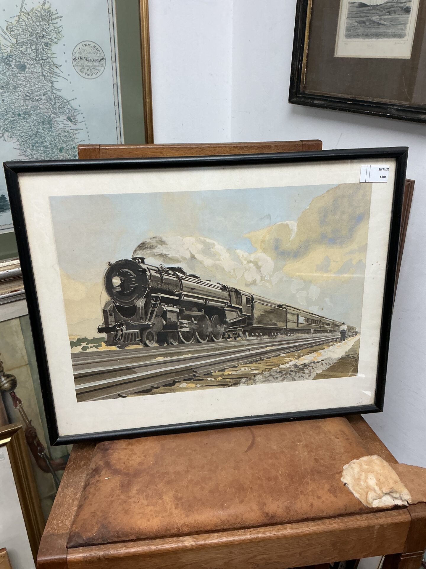 816 e a shafer watercolour of a steam locomotive