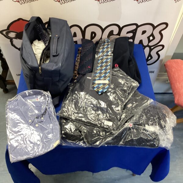 First Direct clothing bundle including trousers, shirts and ties.