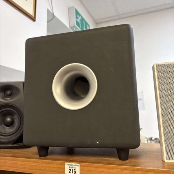 Black Focal Cub2 active subwoofer, front view.