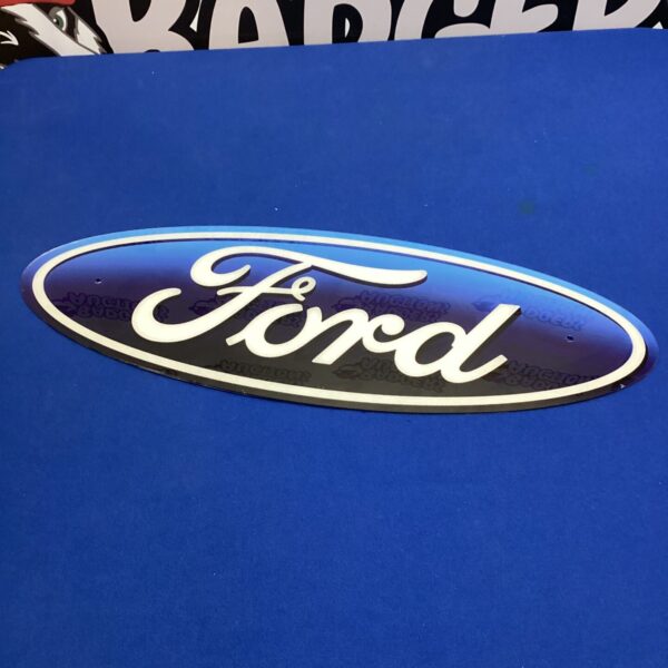 Large Ford Perspex badge, vintage automotive emblem.