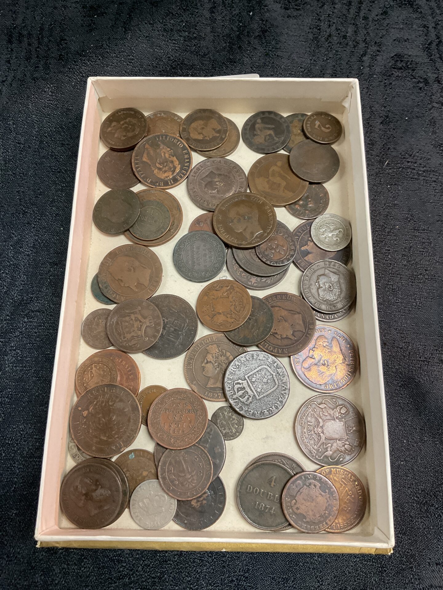 891 Tray of 18th and 19th century foreign coins