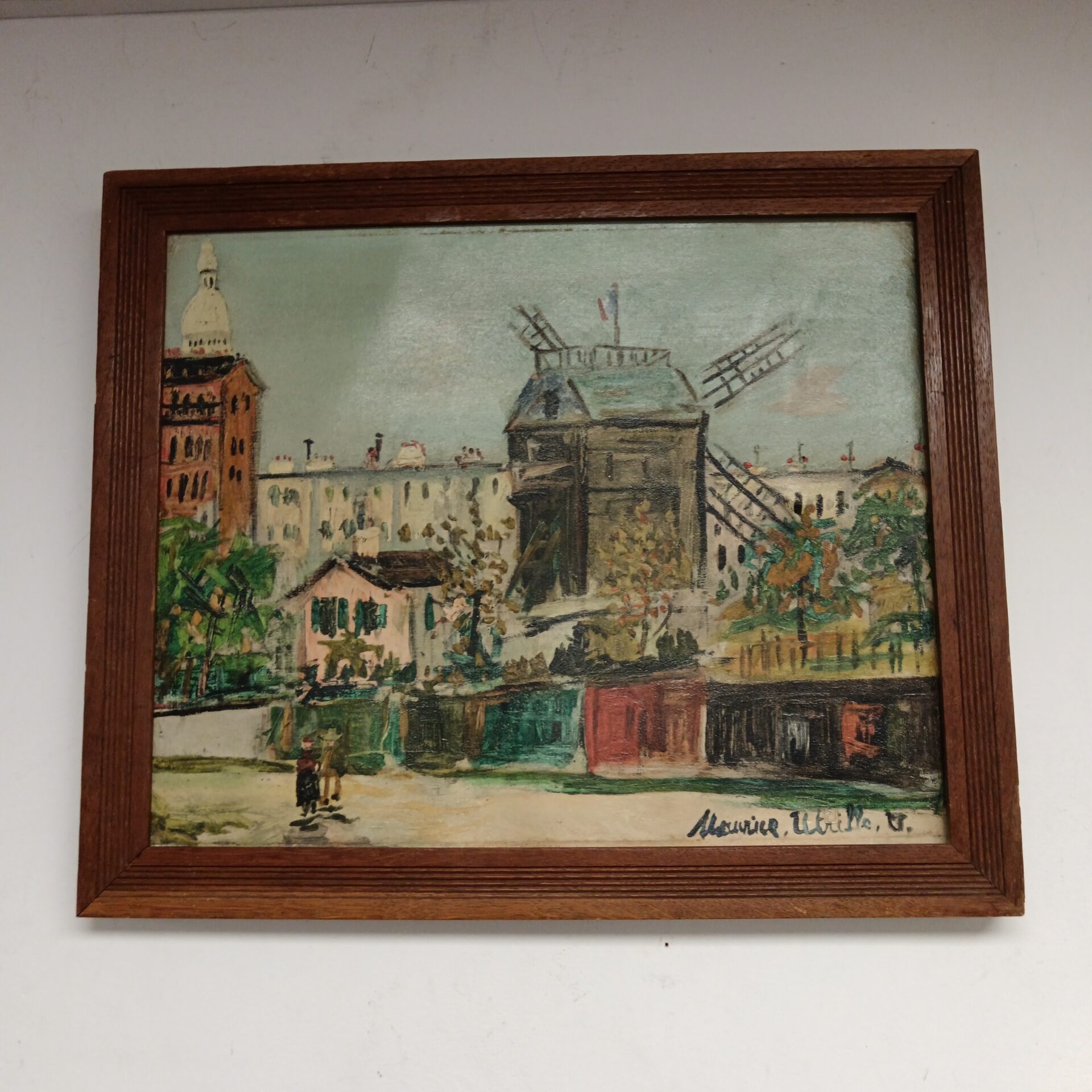 760 a signed french gallery image on canvas view of paris
